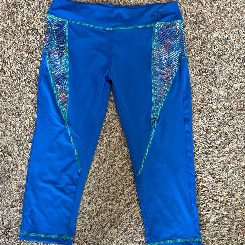 Blue Fish Women's Capris with Colorful Mesh Panels